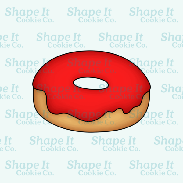 Red donut cookie cutter image for Shape It Cookie Co.