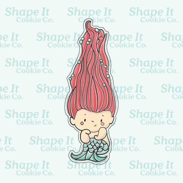 Mermaid with Red Hair Cookie Cutter - Image 2