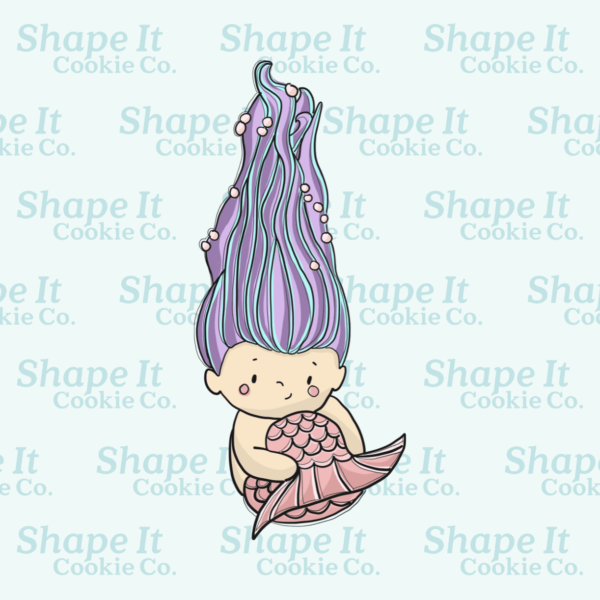 Mermaid with Purple Hair Cookie Cutter - Image 3