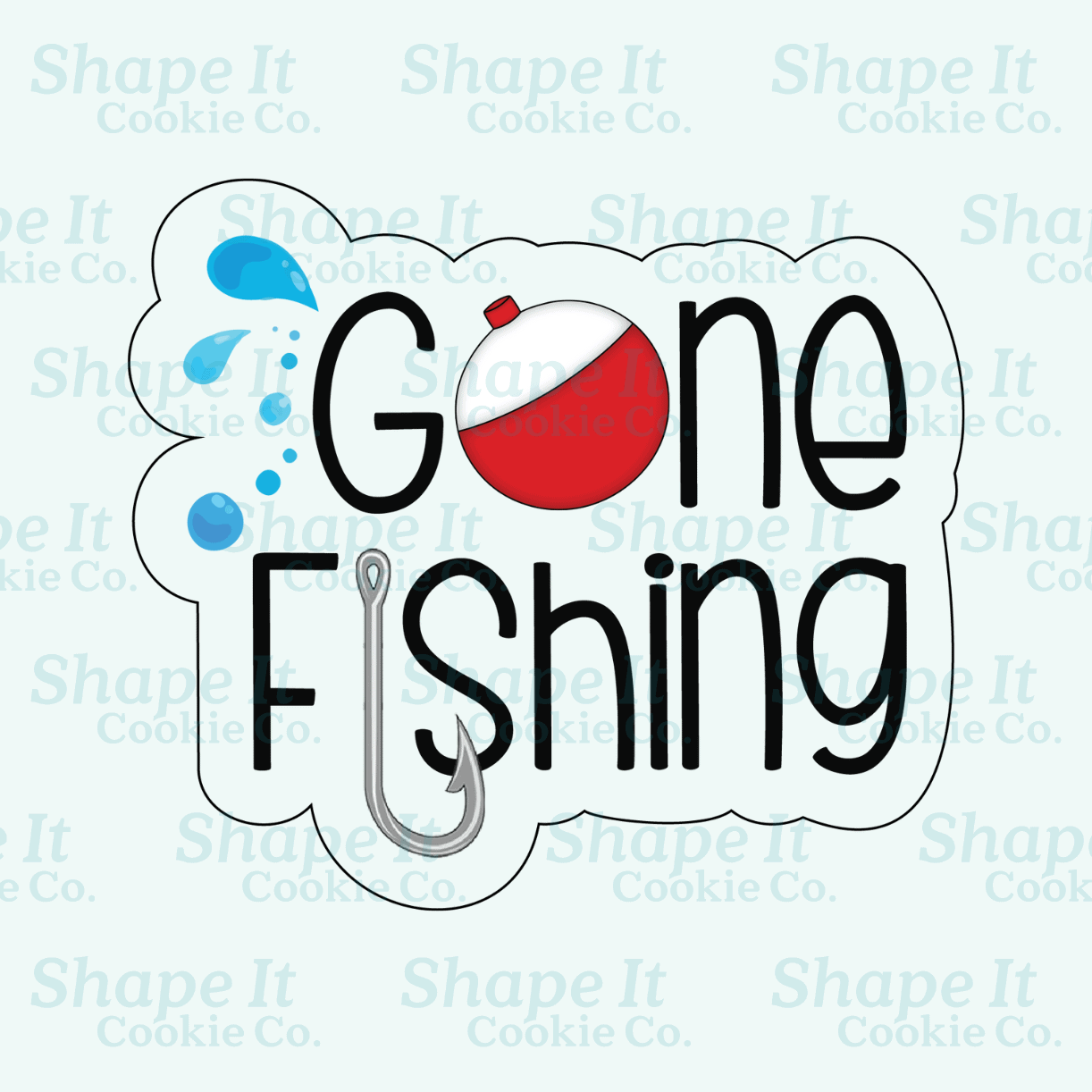Gone Fishing” Plaque Cookie Cutter - Shape It Cookie Co.