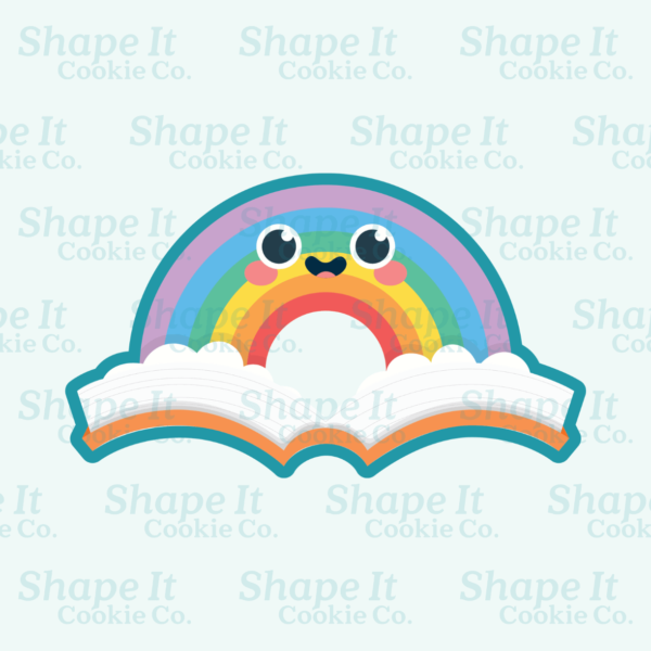 Opened Book Rainbow Cookie Cutter - Image 2