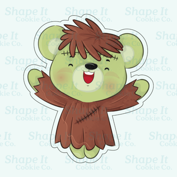 Halloween Bear in Frankenstein Costume Cookie Cutter - Image 2