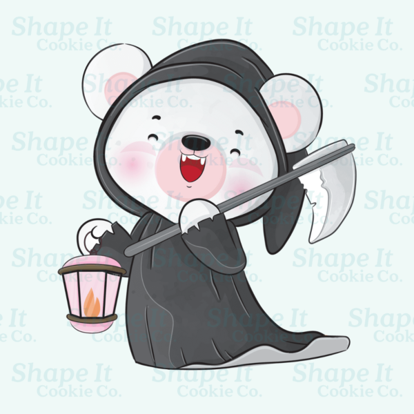 Halloween Bear in Grim Reaper (Death) Costume Cookie Cutter