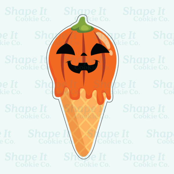 Halloween Pumpkin Ice Cream Cone Cookie Cutter - Image 2
