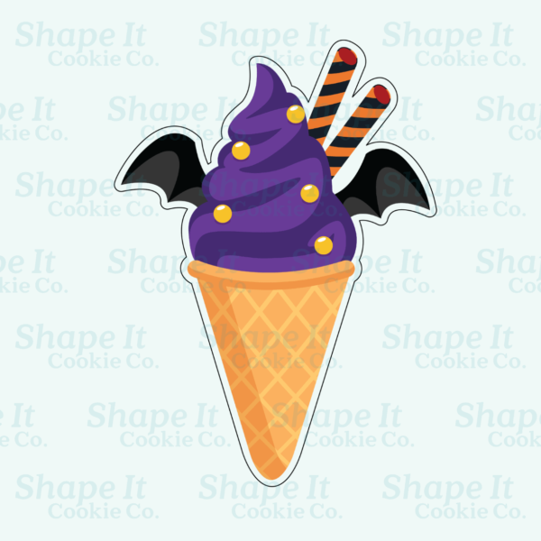 Halloween Purple Ice Cream Cone Cookie Cutter - Image 2