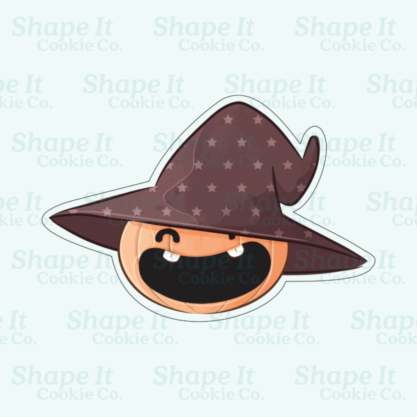 Pumpkin with Brown Witch Hat Cookie Cutter - Image 2
