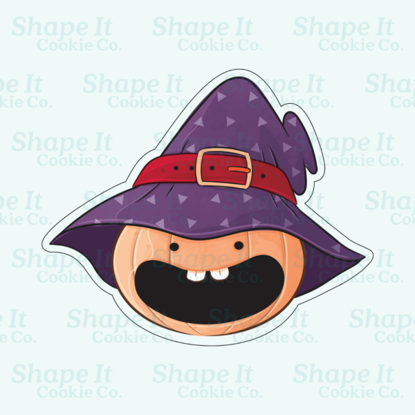 Pumpkin with Purple Witch Hat Cookie Cutter - Image 2