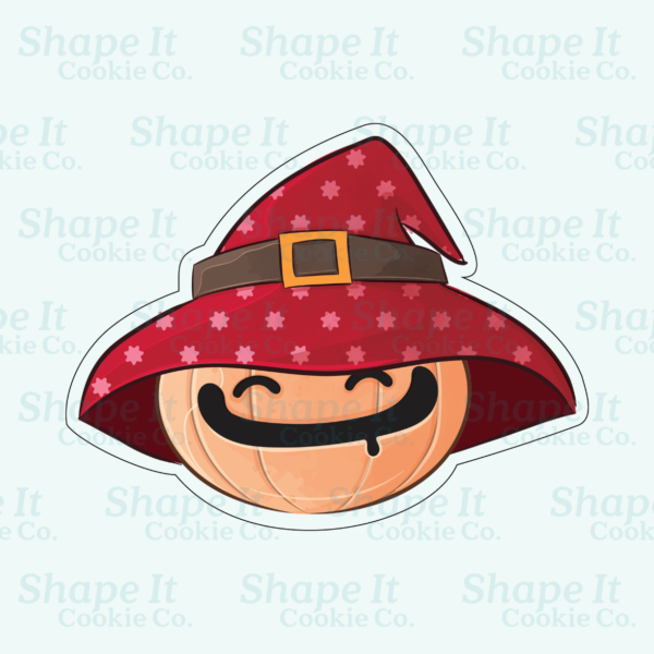 Pumpkin with Red Witch Hat Cookie Cutter - Image 2