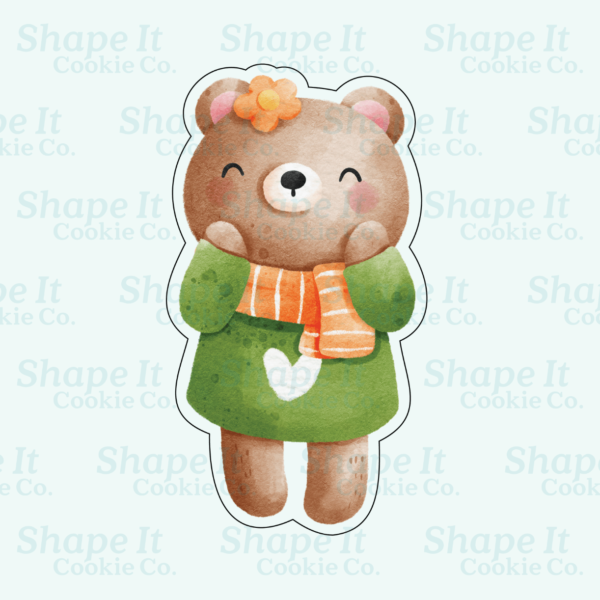 Woodland Girl Bear Cookie Cutter - Image 2