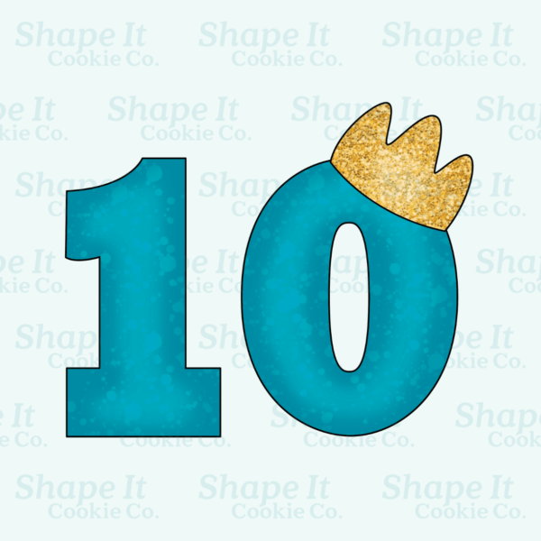 Crown Number 10 Cookie Cutter - Image 3