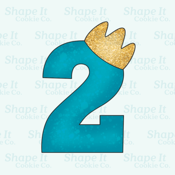 Crown Number 2 Cookie Cutter - Image 3