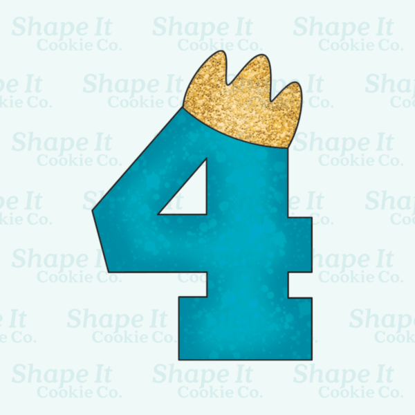 Crown Number 4 Cookie Cutter - Image 3