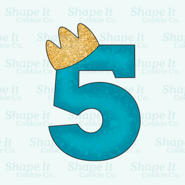 Crown Number 5 Cookie Cutter - Image 3