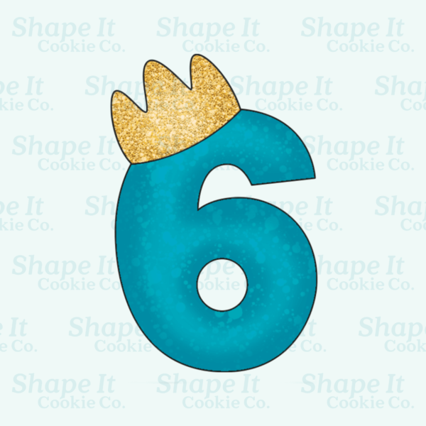 Crown Number 6 Cookie Cutter - Image 3