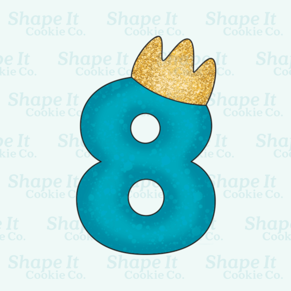 Crown Number 8 Cookie Cutter - Image 3