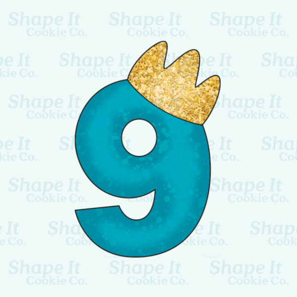 Crown Number 9 Cookie Cutter - Image 3