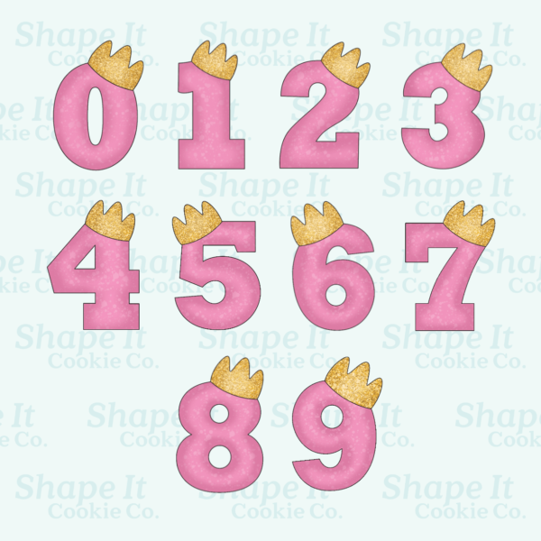 Crown Numbers Cookie Cutter Set
