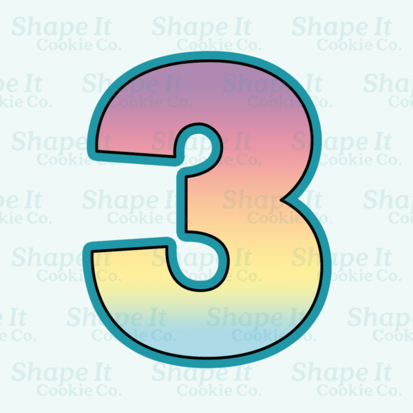 Number 3 Cookie Cutter - Image 2
