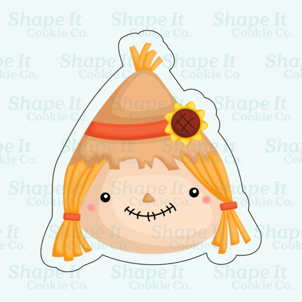 Scarecrow with Sunflower Hat Face Cookie Cutter - Image 2