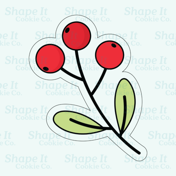 Christmas Berries Branch Cookie Cutter - Image 2