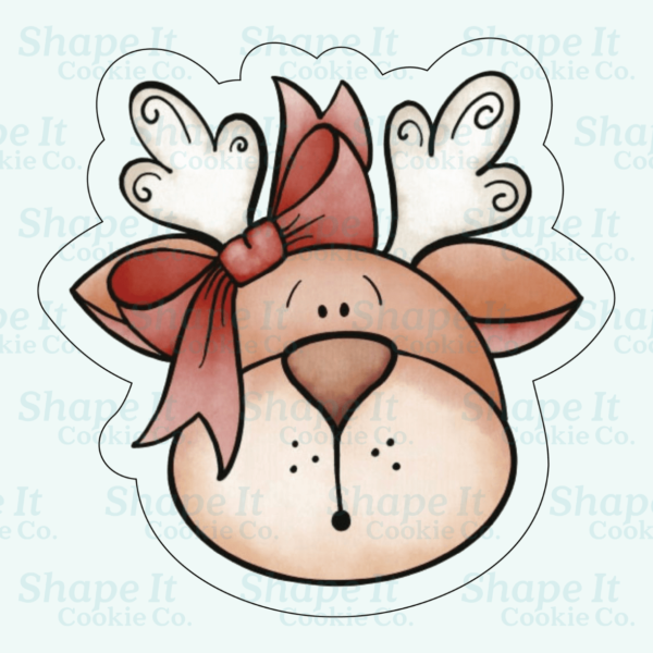 Reindeer with Bow Cookie Cutter - Image 2