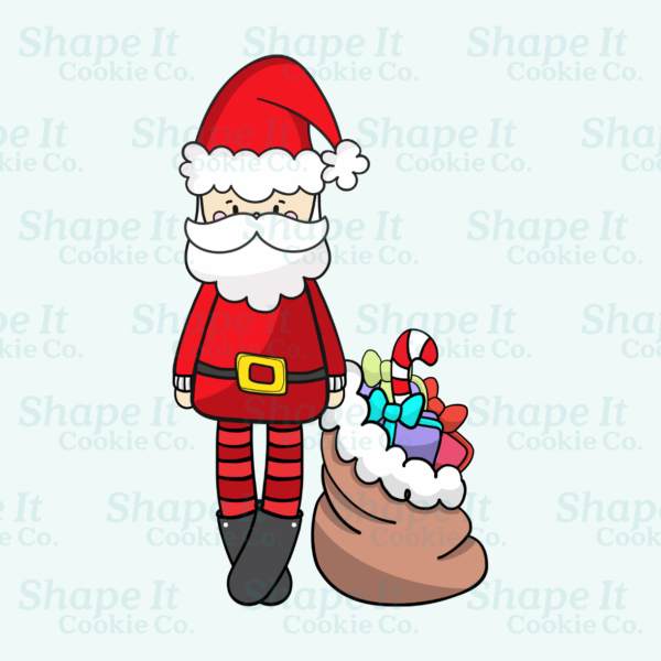 Tall Santa Claus with Gifts Cookie Cutter