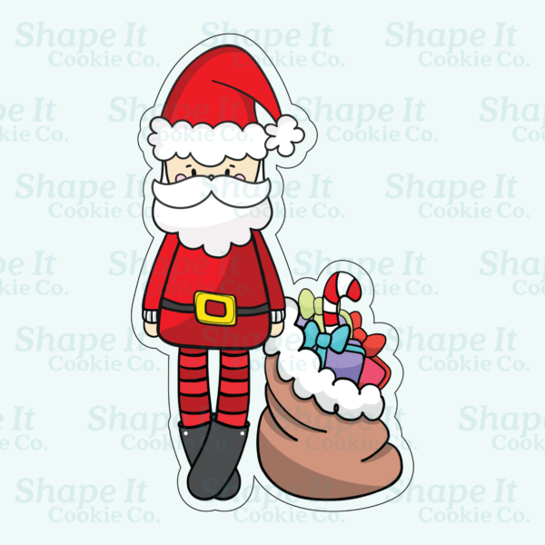 Tall Santa Claus with Gifts Cookie Cutter - Image 2