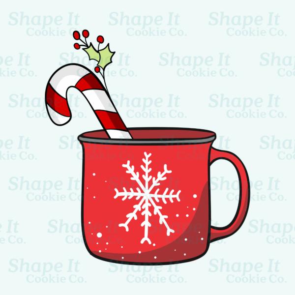 Candy Cane in Christmas Mug Cookie Cutter