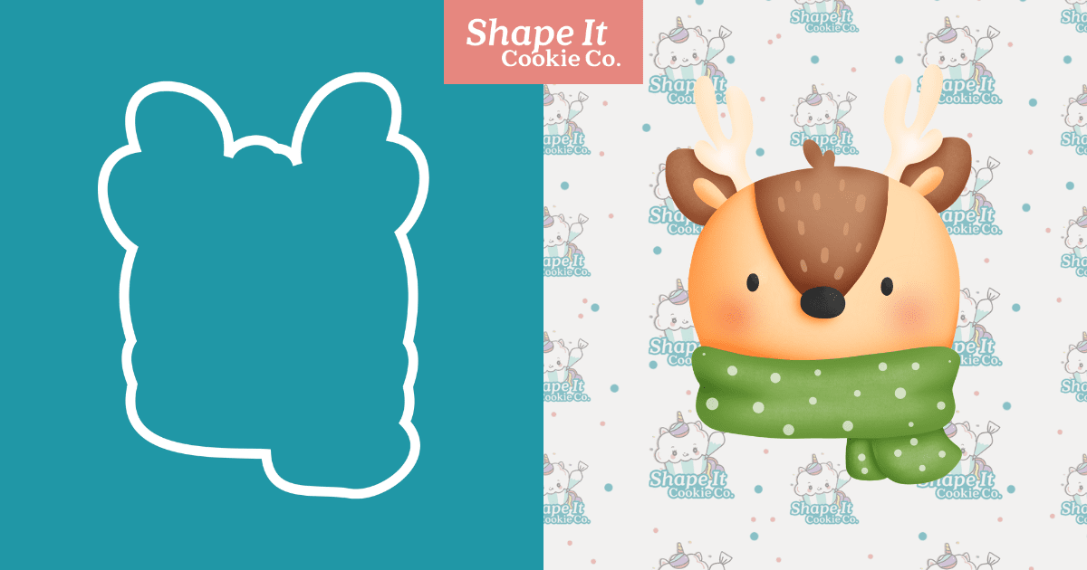 Winter Reindeer Cookie Cutter - Shape It Cookie Co.