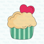 Cupcake with Heart Cookie Cutter