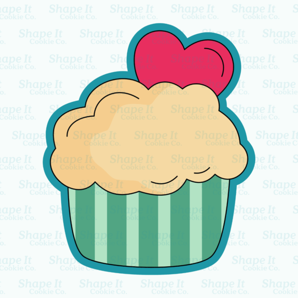Cupcake with Heart Cookie Cutter - Image 2