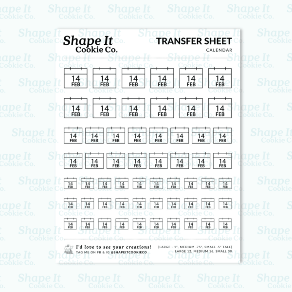 Calendar Transfer Sheet - Image 2