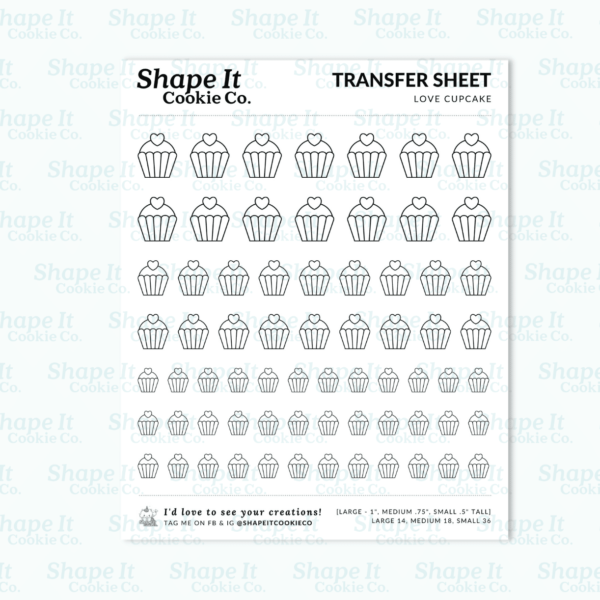 Love Cupcake Transfer Sheet - Image 2