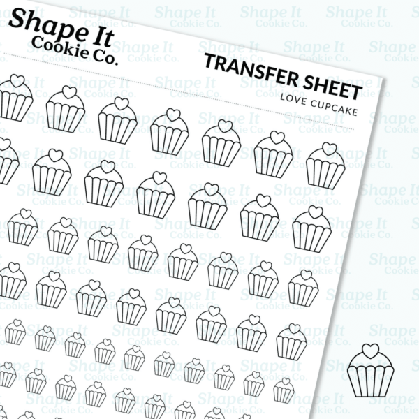 Love Cupcake Transfer Sheet