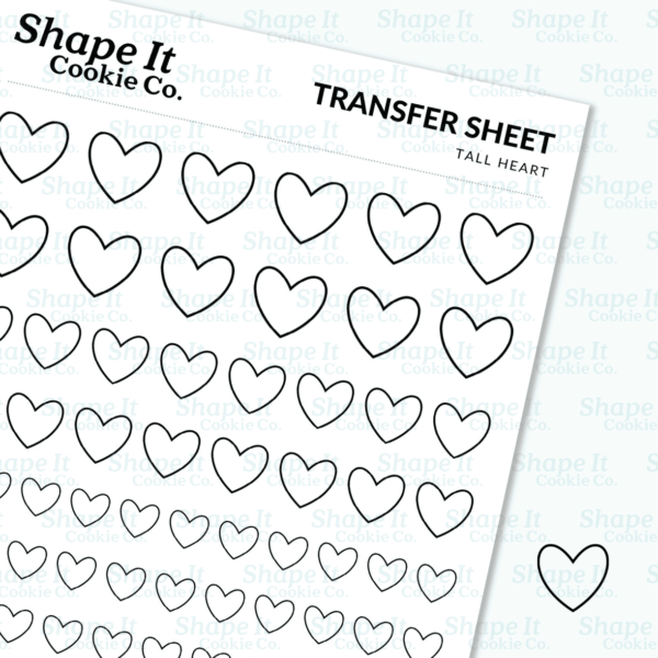Tall Heart Transfer Sheet