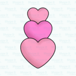 3 Stacked Hearts Cookie Cutter