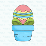 Egg Shaped Flower in Pot Cookie Cutter