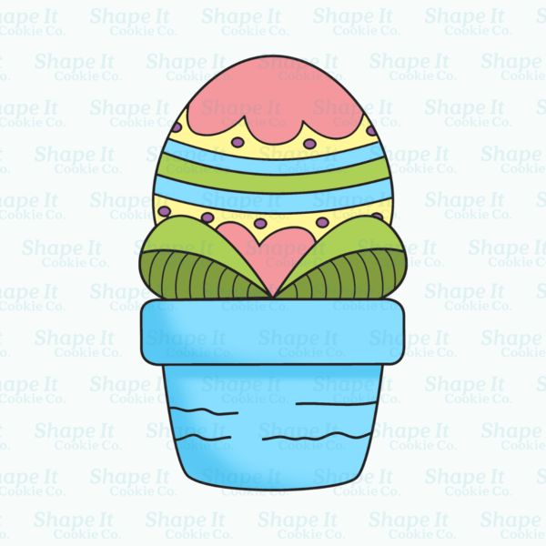 Egg Shaped Flower in Pot Cookie Cutter