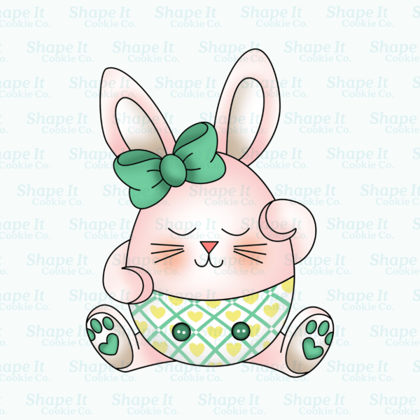 Egg Bunny with Bow Cookie Cutter