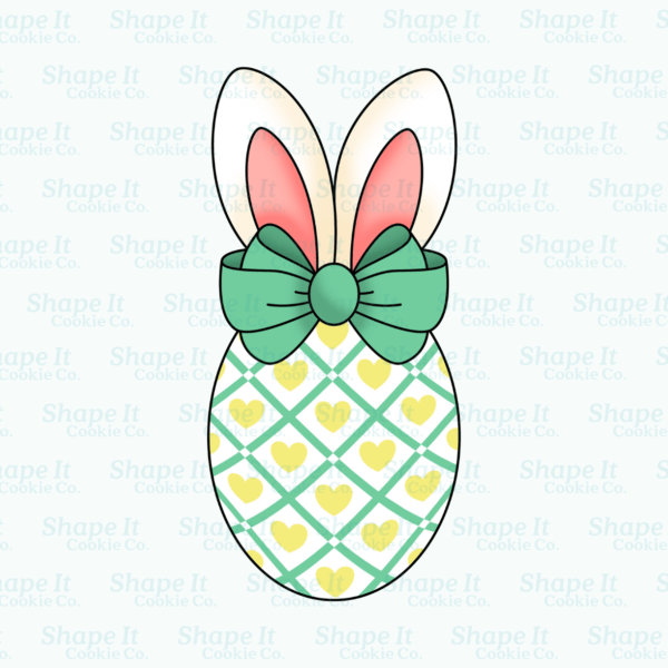 Easter Egg with Straight Bunny Ears Cookie Cutter