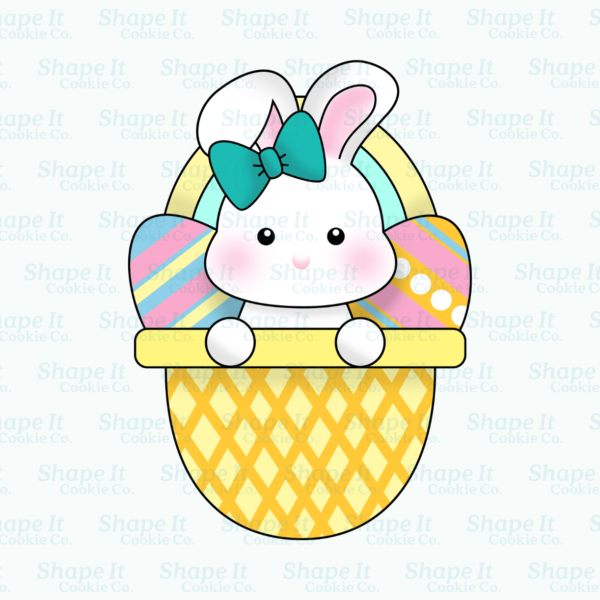 Bunny in Basket with Eggs Cookie Cutter - Image 3