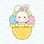 Bunny in Basket with Eggs Cookie Cutter