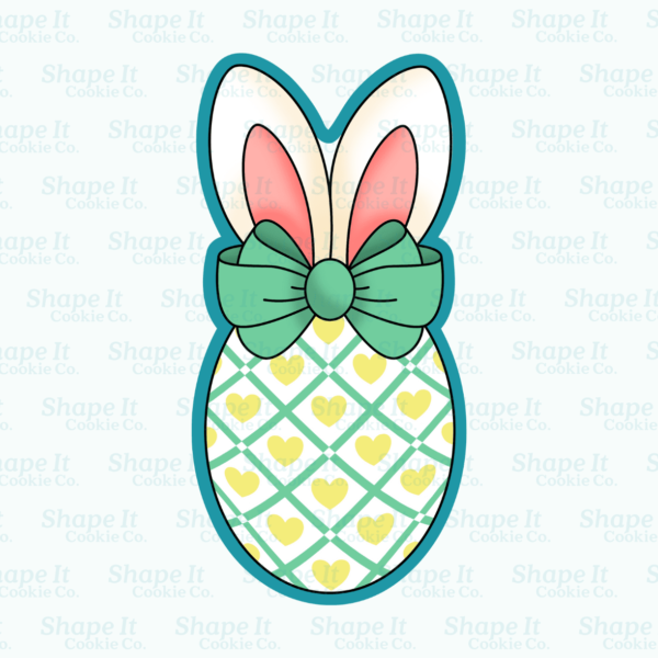 Easter Egg with Straight Bunny Ears Cookie Cutter - Image 2