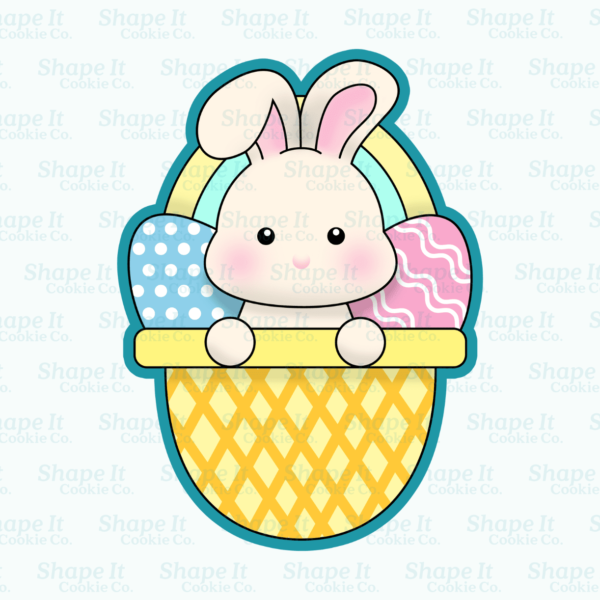 Bunny in Basket with Eggs Cookie Cutter - Image 2