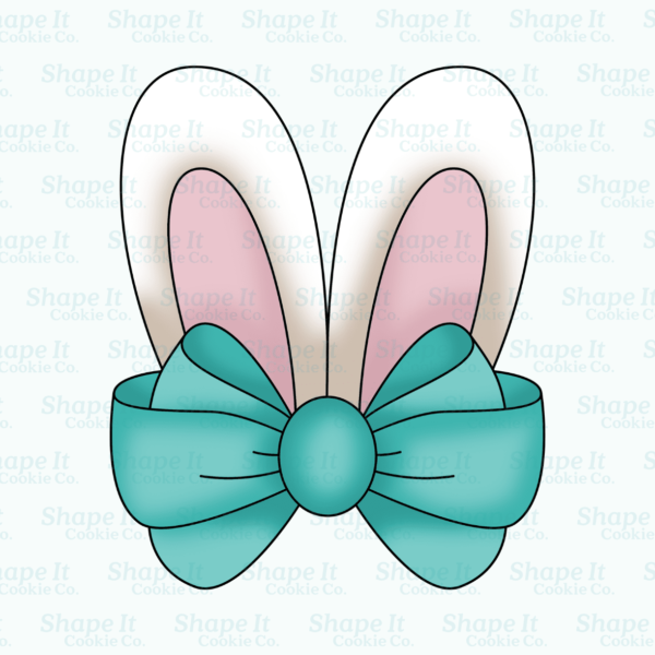 Straight Bunny Ears with Bow Cookie Cutter
