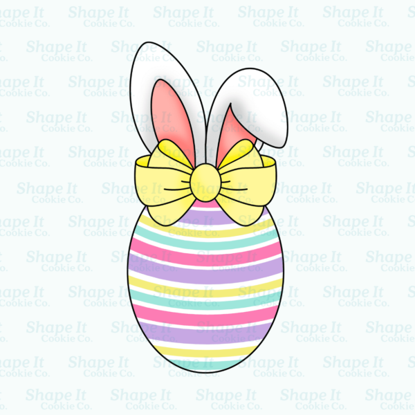 Easter Egg with Curved Bunny Ears Cookie Cutter