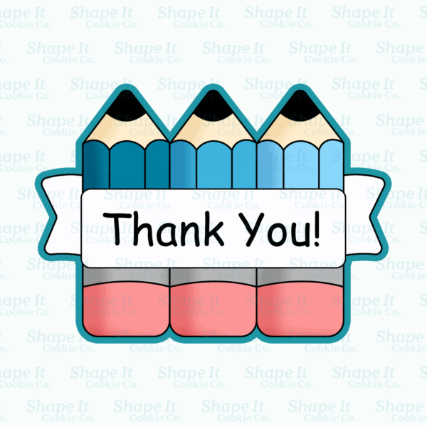 3 Pencils Plaque Cookie Cutter - Image 2