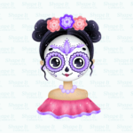 La Calavera Catrina with Flowers Cookie Cutter