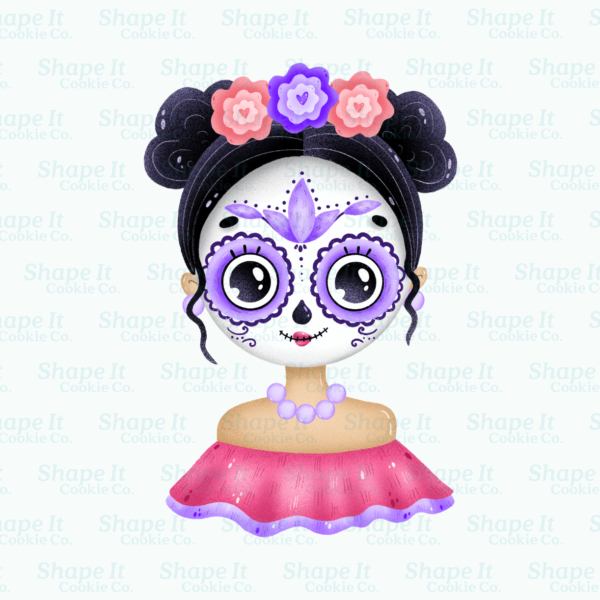 La Calavera Catrina with Flowers Cookie Cutter