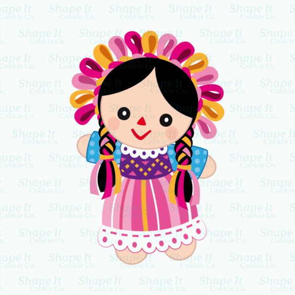 Muñeca with Ribbon Headband Cookie Cutter